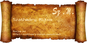 Szathmáry Miksa névjegykártya
